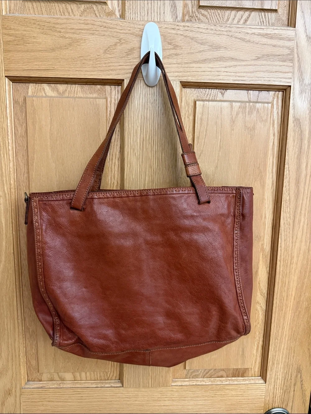 Classic Brown Leather Tote Bag